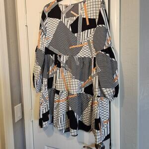 Black and White babydoll Short Dress